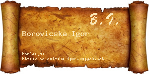 Borovicska Igor névjegykártya